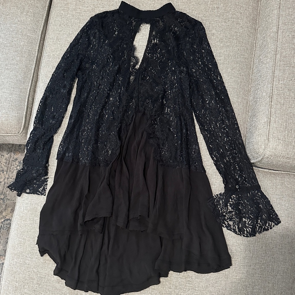 Free People Lace Black Dress Size M